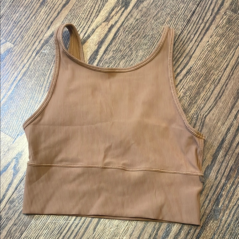 Tan Ribbed Women's Top